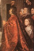 TIZIANO Vecellio Madonna with Saints and Members of the Pesaro Family (detail) wt oil painting